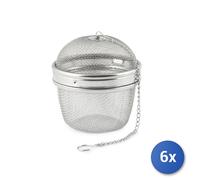6x Cuocitè In Acciaio Inox Con Catena, Marca H&H, 8X7,5 Cm