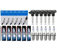 6x Delphi Bobina + 6x Bosch Candela Super 4 per BMW 5er E34 520i 24V 525i