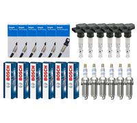 6x Delphi Bobina Accensione + 6x Bosch Candela Doppio Platino per BMW 3er