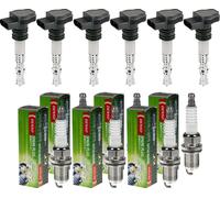 6x Delphi Bobina Accensione + Denso Candela per Audi A4 Avant 8E5 B6 3.0 Quattro