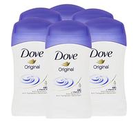 6x Dove Deodorante Original Anti Traspirante con Crema Idratante Profumo Delicato - 6 Deodoranti Stick da 30ml