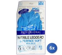6x Dpl Guanti Per Piatti Anallergici Nitrile L