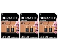 6X Duracell 123 Batterie Lithium (3 Blister Da 2 Batterie) 6 Pile (CR123 / CR123A / CR17345)
