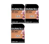 6X Duracell 357/303 SR44 Con Ossido D'Argento (3 Blister Da 2 Batterie) 6 Pile