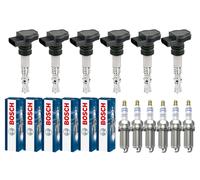 6x Duro Bobina + 6x Bosch Candela Doppio Platino per Audi A5 Cabriolet 8F7 S5
