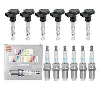 6x Engitech Bobina + 6x NGK Candela Laser Platinum per BMW 3er Cabriolet E46