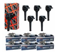 6x Engitech Bobina Accensione + Beru Candela per Volvo V70 II P80_2.4