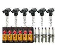 6x Era Bobina + 6x NGK Candela V-Line per VW Golf IV 1J1 2.8 V6 4motion Ford