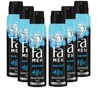 6x FA Kick Off Deodorante Spray 48h 0% Alu 150ml Senza Alluminio