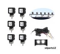 6x Faretti Alogene a LED 12/24V Profondità Fuoristrada Luce DRL Bianca