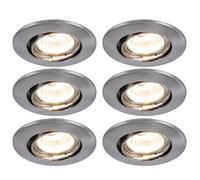 6x Faretto a Incasso Faretti da Soffitto Esszimmerspots Orientabile IP23 Argento