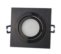 6x Faretto a LED da incasso Nero quadrato 7 watt bianco freddo 12V MR16 - luce da incasso orientabile in alluminio - foro da trapano 75-85mm 92x92mm da incasso - faretti da soffitto