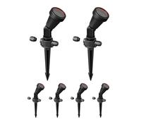 6x faretto da giardino con picchetto a terra PIRK per esterni IP44 nero 1x GU10