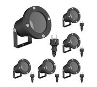 6x faretto da giardino DUK per esterni IP65 spina nera 1x GU10 max. 15W