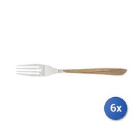 6x Forchette Da Tavola In Acciaio Inox Eclat Manico Bois Clair