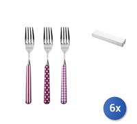 6x Forchette In Acciaio Inox Da Tavola Provence Con Decoro Lilla