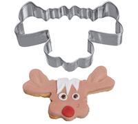 6x Formine per Biscotti Alce Rentierkopf 7 CM Acciaio Inox Plätzchenausstecher
