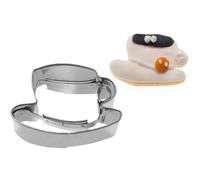 6x Formine per Biscotti Tazza di Caffè 2D 8 CM Acciaio Inox Formina Backdeko