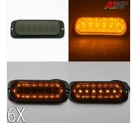 6X Fumè Scuro LED Ambra Strobo DRL Luce Laterale Halo Anello Dual 12V 24V Barra