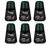 6x Garnier Men Mineral Invisible 72h Deodorante Antitraspirante Roll On per Uomo
