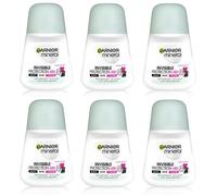 6x Garnier Mineral Invisible BWC deodorante antitraspirante roll on per donna