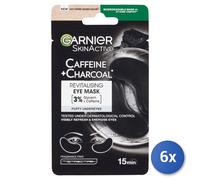 6x Garnier Viso Maschera Tessuto Occhi Caffeina + Carbon