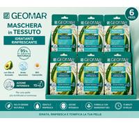 6x Geomar Maschera In Tessuto Rinfrescante con Acido Ialuronico (6 x 22 ml)