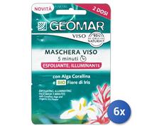 6x Geomar Maschera Viso Esfoliante Illuminante 15Ml