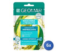 6x Geomar Viso Maschera Tessuto Idratante Rinfrescante Made In Italy