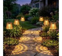 6x Globo Lampada Solare LED da Esterno Nera Opaca IP44 60 cm