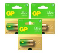6x GP Ultra Batterie Stilo C Alkaline LR14 1.5V Lunga Durata