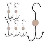 6x grucce porta cinture appendini appendi cinte cravatte borse metallo legno
