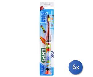 6x Gum Spazzolino Bimbo Junior 7-9 Anni Con Luce