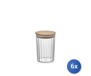 6x H&H Barattolo ondulato con tappo lt. 0,8