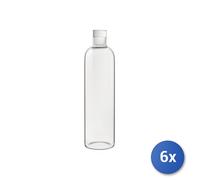 6x H&H Bottiglia in vetro borosilicato trasparente con tappo con guarnizione lt