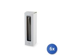 6x H&H Bottiglia in vetro borosilicato trasparente con tappo in acciaio inox lt