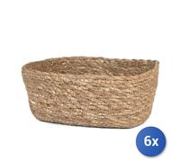 6x H&H Cesti in tifa intrecciato trama sottile forma rettangolare cm 20x14x8h