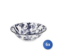 6x H&H Coppe Catherine in porcellana decoro blu cm. 15