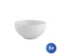 6x H&H Coppetta Skin in porcellana decorata a rilievo bianca cm 11