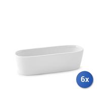 6x H&H Evaporatori vaschetta in ceramica bianca cm. 21x8h