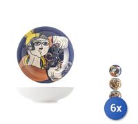 6x H&H piatti fondi Pablo decorato cm.21