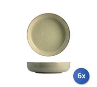 6x H&H Piatti fondi Pearl in porcellana colore verde cm 19.