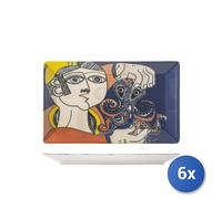 6x H&H piatti rettangolari Pablo decorato cm.25x15