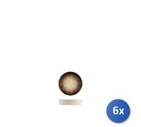 6x H&H Piatto Eclipse in porcellana decorata a rilievo dalle tonalità marroni 8