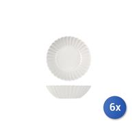 6x H&H Piatto fondo Lotus in stoneware bianco cm 18