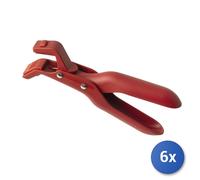 6x H&H Pinza antiscottatura in silicone rossa