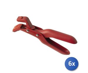 6x H&H Pinza antiscottatura in silicone rossa