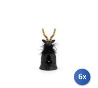 6x H&h Renne Nera, in stoneware/gres, Con Led, Cm16