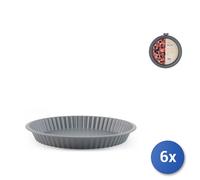 6x H&H Stampi crostata Deli Chef in alluminio con rivestimento antiaderente cm.