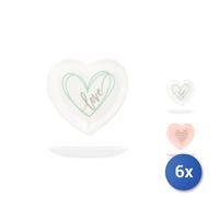 6x H&H You&Me Piatti Decoro Cuore, Nbc, 12.5Cm